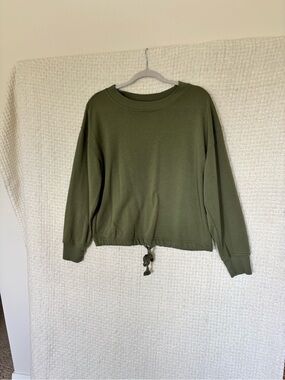 Old Navy Womens Olive Green Tie Back Open Split Back Sweatshirt✨